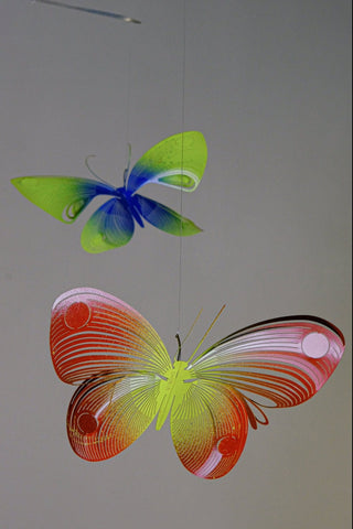 Butterfly Hanging Mobile – 4-Part Colorful Painted Stainless Steel