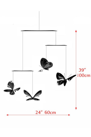 Butterfly Hanging Mobile – 4-Part Colorful Painted Stainless Steel