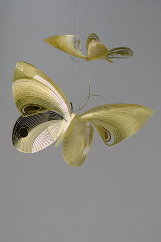 Butterfly Hanging Mobile – 4-Part Brass Kinetic Art