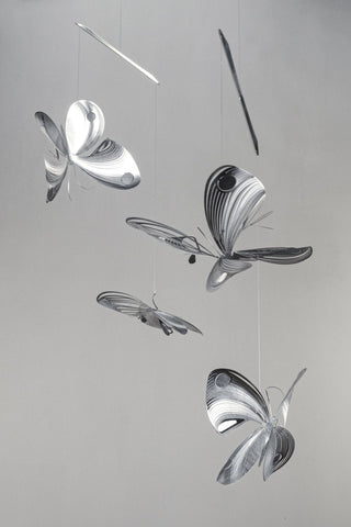 Butterfly Hanging Mobile – 4-Part Stainless Steel Kinetic Art