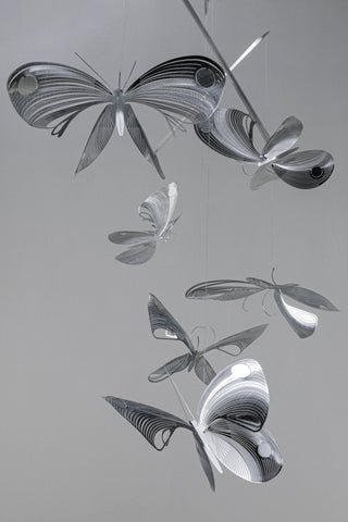 Butterfly Hanging Mobile – 6-Part Stainless Steel Kinetic Art