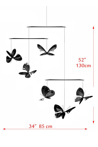Butterfly Hanging Mobile – 6-Part Colorful Painted Stainless Steel Kirigami