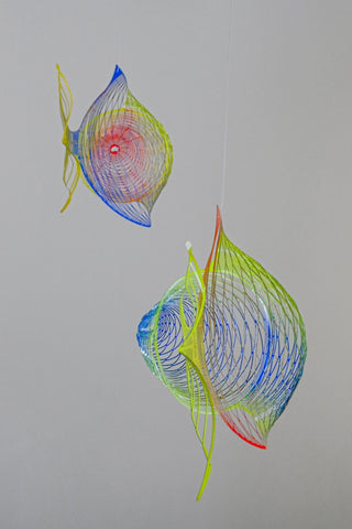 Fish Hanging Mobile – 4-Part Colorful Painted Stainless Steel  Ocean-Themed Decor