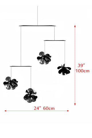 Flower Hanging Mobile – 4-Part Colorful Painted Stainless Steel