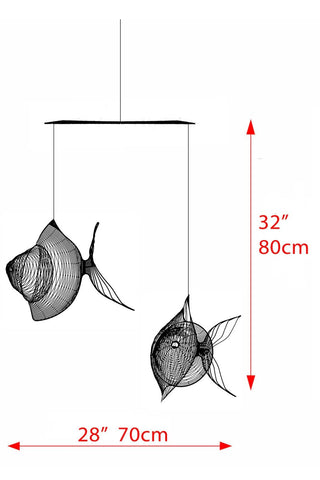Large Fish Hanging Mobile – 2-Part Colorful Painted Stainless Steel