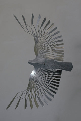 Large hanging bird, Stainless steel from under