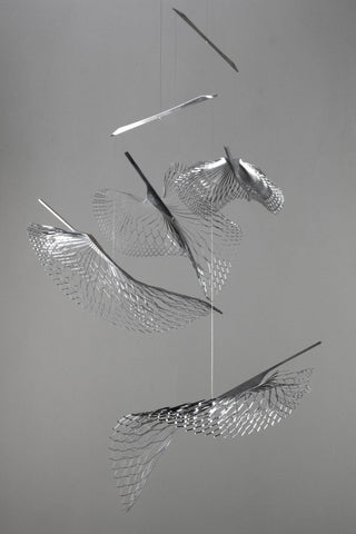 Leaf Hanging Mobile – 4-Part Stainless Steel Kinetic Art