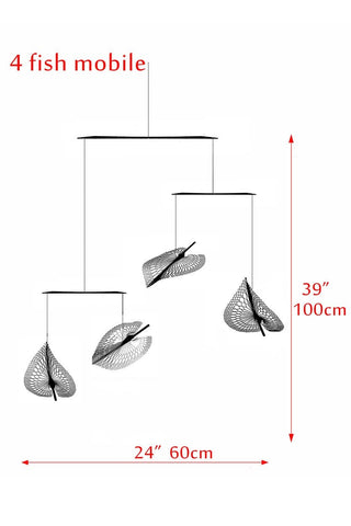 Leaf Hanging Mobile – 4-Part Stainless Steel Kinetic Art