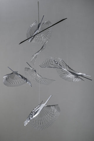 Leaf Hanging Mobile – 6-Part Stainless Steel Minimalist Decor