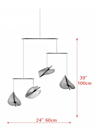 Leaf Hanging Mobile – 4-Part Colorful Painted Stainless Steel
