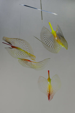 Leaf Hanging Mobile – 4-Part Colorful Painted Stainless Steel