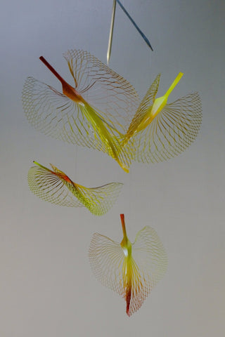 Leaf Hanging Mobile – 4-Part Colorful Painted Stainless Steel