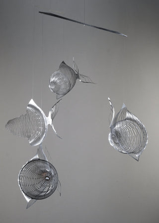Fish Hanging Mobile – 4-Part Stainless Steel Kinetic Art